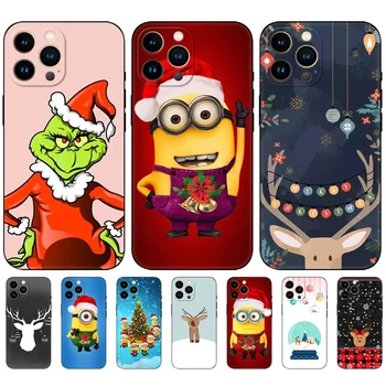 Juoda tpu Case For Xiaomi Redmi 9T Atveju Redmi Pastaba 9T 10 Pastaba 5G 4G Pro 10S Atveju Linksmų Kalėdų Eglutės Elnių Kalėdų Senelis