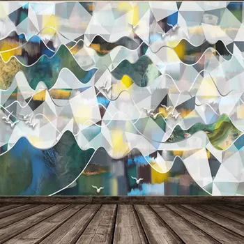 Pagal užsakymą Pagaminti Namų Tobulinimas, 3D ekrano Užsklanda 3d Sienos Abstrakčiai dekoratyvinis dažymas rašalo kraštovaizdžio sienų freskomis tapetai