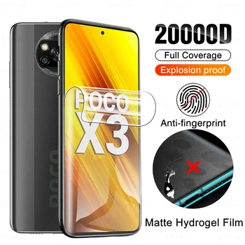 Matinis Anti-pirštų atspaudų Hidrogelio Filmas Xiaomi Poco X3 NFC Screen Protector X4 Pro 5G X 3 Pocox3 X3nfc x4pro Negali Apsaugoti Stiklo