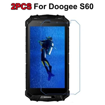 2VNT Skirti DOOGEE S60 Grūdintas Stiklas Screen Protector 9H 2.5 D Doogee S60 Screen Protector, Grūdinto stiklo Apsauginė Stiklo Plėvelė [