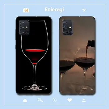 Elegantiškas Raudonojo Vyno Stiklo, Telefono dėklas, skirtas Samsung A51 01 50 71 21S 70 31 40 30 10 20 S E 11 91 A7 A8 2018