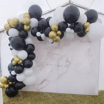 Juodojo Aukso Baltas Rožinis Balionas Arch Komplektas Vestuvių, Gimtadienio Dekoro Vaikams Baby Shower Latekso Ballon Grandinės Vestuves Prekes
