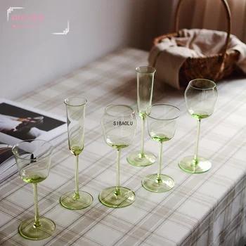 XINCHEN 2021 Dizaineris Krištolo, Raudono Vyno Stiklo Vaisių Žalia Šampano Stiklo Išskirtinį Mažas Degustacija Vyno taurė Goblet