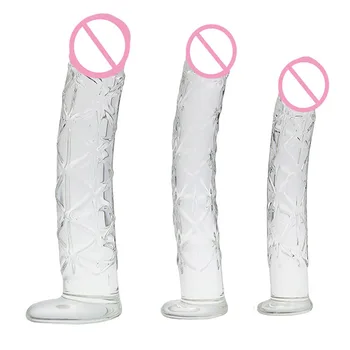 Didelis Stiklo Dildo Realistiškas Penis Netikras Penis Sekso Žaislai Moteris Masturbator Suaugusiųjų Erotika G Spot Didelis Stiklo Faloimitatoriai Moterims