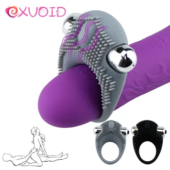 EXVOID Atidėti Ejakuliacija Klitorio Massager Vibruojantis Varpos Žiedas Kulka Vibratorius, Sekso žaisliukai Vyrams Vyrų Gaidys Silikoniniai Žiedai
