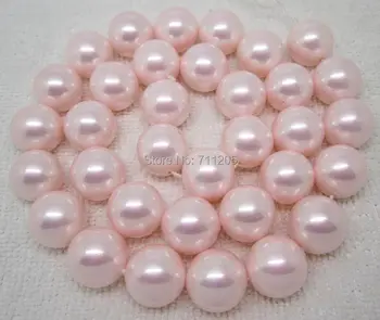 Didmeninės ! 12mm Pink Shell Perlų Turas Prarasti Karoliukai 15