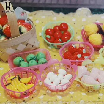 Mini Mielas Lėlių Rankomis austi Augalinių Maisto produktų Krepšeliu, Miniatiūrinės Lėlės, Už Doll House Dekoro