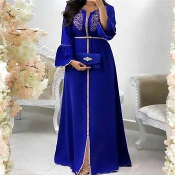 Kaftan Dubajus Abaja Siuvinėjimo Islamo Musulmonų Suknelė Moterims 2022 Maroko Jellaba Tunika Abayas Maxi Suknelės Chalatai Femme Vestiods