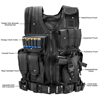 Reguliuojama Medžioklės Saugumo Drabužiai Swat Taktinę Liemenę, Striukę, Krūtinės Įrenginys Multi-Pocket CS Cosplay Medžioklės Vest Kempingas priedų