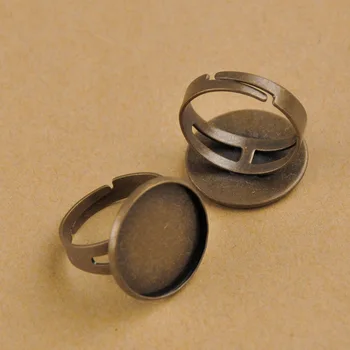 100piece 18mm Antikvariniai Bronzos Tonas Bezel Žiedas Tuščias Žiedas Bazės 
