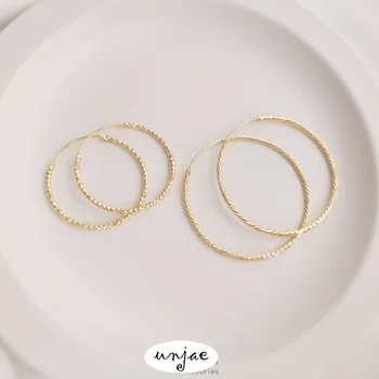 Šviesos prabangių mados didelis ausies žiedas 14K aukso spalvos išsaugojimo aspektų auskarus žiedas paprasta temperamentas šaltas vėjas papuošalai