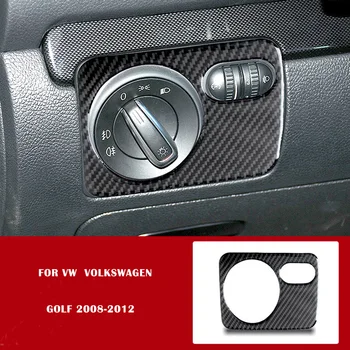 VW Golf 6 MK6 6GTI 2008-2012 metų Automobilio Salono Anglies Pluošto, Žibintų Jungiklis, Mygtukas Rėmo Dangtis Apsaugos Apdaila, Automobilių Reikmenys