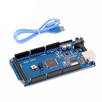 MEGA2560 R3 AVR USB Valdybos Vystymo Lenta + USB Kabelis Suderinamas su Arduino IDE Projektai Atitinka Rohs direktyvą