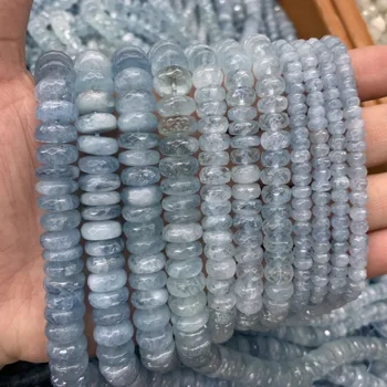 HeiShi aquamarines akmens karoliukai, natūralaus akmens karoliukai 