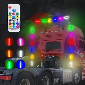 24V spalvotu LED Mirksi Sunkvežimių, Aplinkos Šviesos Stogo Bamperis Durų Lempos 1.2 M, 2,4 M Juostelės Priekabos Sunkvežimių Karavanas Priedai Apdaila