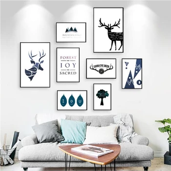 Modernus minimalistinio stiliaus milu elnias mišinys, dekoratyvinis dažymas gyvūnų stiliaus freskomis tapetai