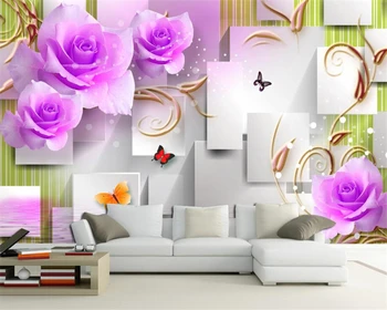 Individualizuotos Fono paveikslėlį Namų dekoro Freskos 3D Lange Rožė Fantasy Sofa-lova, TV Foną, Sienos Dekoratyvinis Freskos nuotrauka 3d tapetai Beibehang