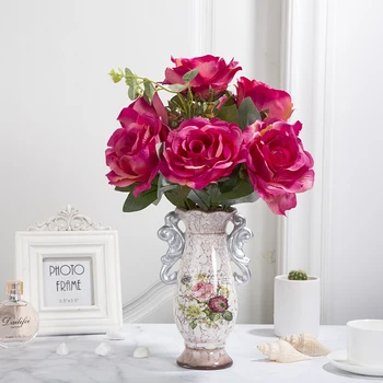 Namų Dekoro Dirbtinės Gėlės, Vestuvių Dekoravimas, Imituojant Rose Kalėdų Dekoro Netikrą Gėlių Kambarį Darbalaukio Gėlių Dekoras