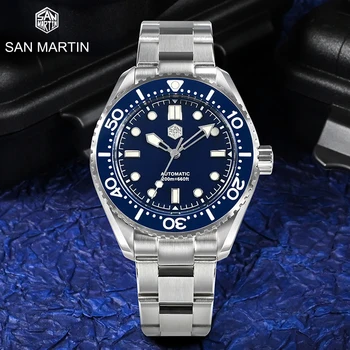 San Martin Mechaninė Laikrodžius Automatinė Vyrai Laikrodžiai Sporto Apyrankę Miyota 8215 41.5 mm 20ATM Šviesos Montre Homme SN0036