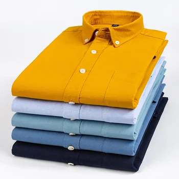 Pavasarį, Rudenį, vyriški ilgomis rankovėmis marškinėliai medvilnės vientisos spalvos kokybės Prekės atsitiktinis mados socialinės Suknelė Marškiniai Verslo marškinėliai vyrams