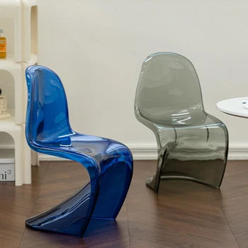 Minimalistinio Skaidraus Plastiko Šiaurės Stiliaus Kėdė Akrilo Pigus Biuro Dizainerio Kėdė Šiuolaikinės Postmodernios Sedie Miegamojo Baldai