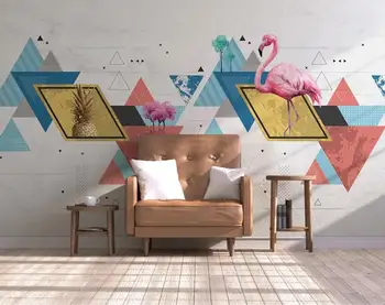 XUE SU Sienų dangos užsakymą tapetai, freskos šiuolaikinės paprasta asmenybė geometrinis flamingo TV fono sienos