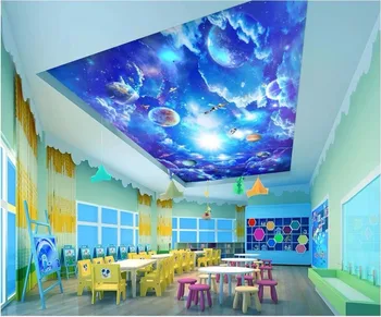 Pasirinktinius nuotraukų 3d lubų freskomis sienos popieriaus Kosminės žvaigždėtą erdvę kosmoso erdvėlaivių dekoro 3d sienų freskomis tapetai, sienų ir 3 d