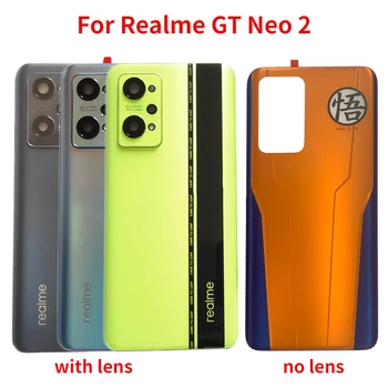 Originalus Galinio Stiklo Realme GT Neo 2 Atgal Baterijos Dangtelis Galinių Durų Būsto Atveju Fotoaparatas Stiklo Objektyvas atsarginės Dalys