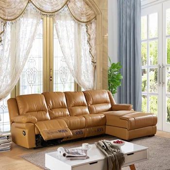 Daugiafunkcinis šiuolaikinės paprasta, odos sofos, viršuje dydžio šeimos kambarį, kampe derinys, sofos, kušetės