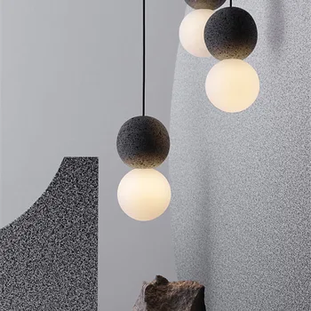 Stiklo rutulį pakabukas šviesos šiuolaikinės paprasta kūrybos betono šviesos valgomasis, virtuvė, restoranas, kavinė blizgesio dizaino lempa