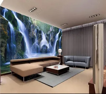 Papel de parede Kinų stiliaus aukštų kalnų krioklys 3d tapetai, freskos,iving kambarys, tv wall miegamojo sienos dokumentų namų dekoro
