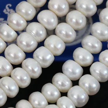 Klasikinis Naujų Natūralių Gėlavandenių Baltųjų Perlų Abacus Karoliukai 9-10mm Vestuvėms Bauda Dovanos Moterims, Papuošalai Priėmimo 15inch B1391