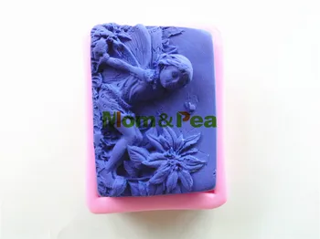 Mama&Žirnių 0457 Nemokamas Pristatymas Mergina & Gėlių Formos Silikono Formos Pyragas Apdaila Minkštas Pyragas 3D Pelėsių Muilo Forma