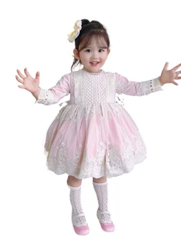 Ispanijos Rožinė Princesė Suknelė Lolita Royal Baby1-6years Suknelė Gimtadienio Mergaitė, Gėlių mergaičių Suknelės, Vaikams, Suknelės Mergaitėms Eid Suknelė