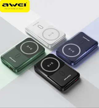 Awei P139K 10000mAh Mini Nešiojamieji Magnetinės Galios Banko USB Tipo C Išėjimo 22.5 W spartusis įkrovimas Galingas Powerbank telefono