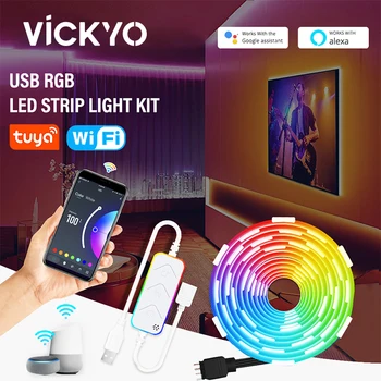 VICKYO Wifi Smart LED Šviesos Juosta 5050 RGBIC TUYA 